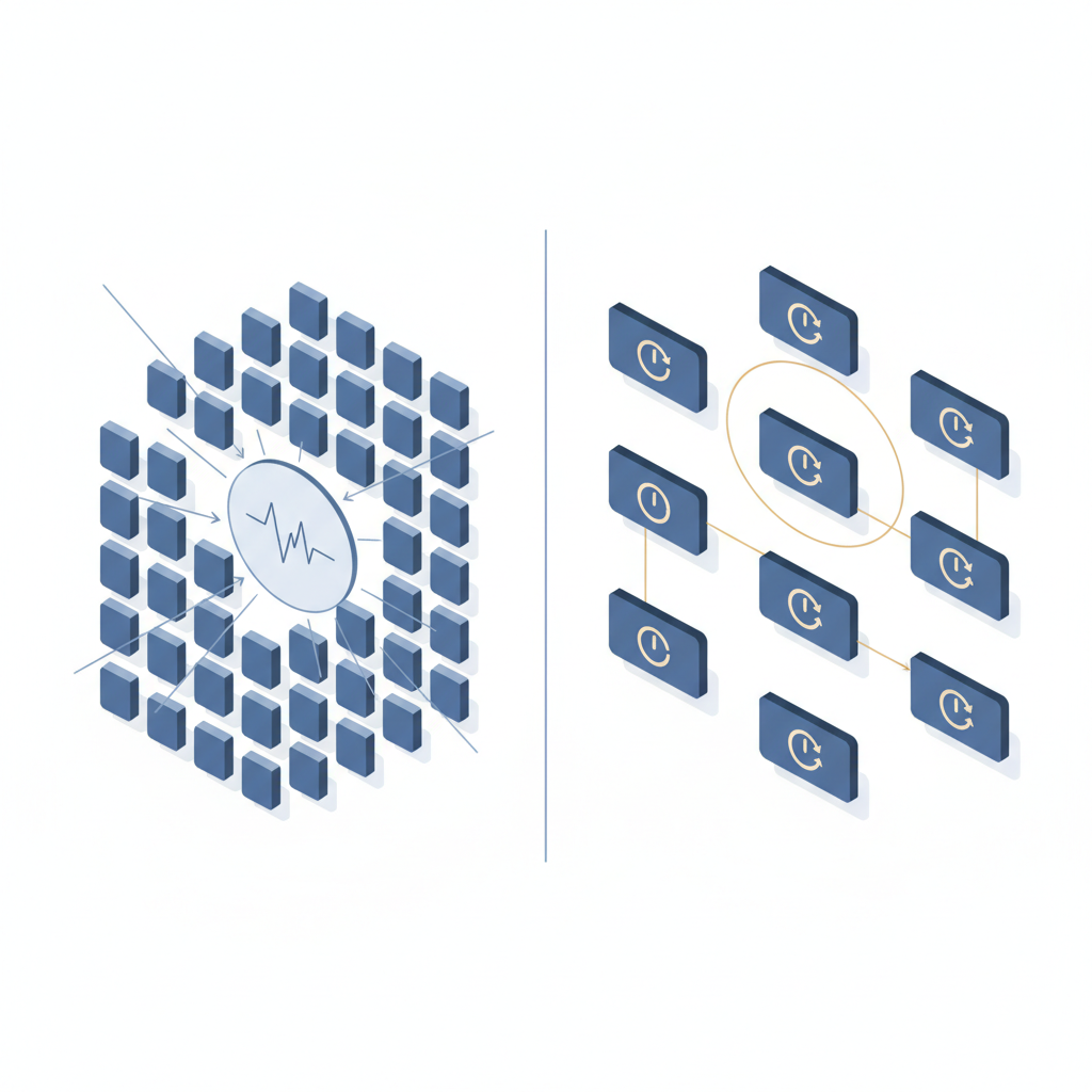 一言で言うと、「グローバル状態 vs ローカル関数」の戦い